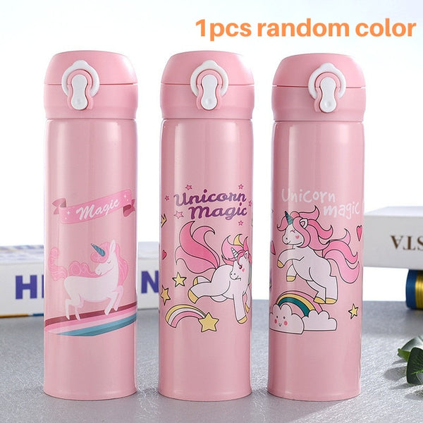 500/350ML Children's Thermos Bottle Unicorn Water Bottle For Children Stainless Steel Drinkware School Water Bottle For Girls - Shopsteria