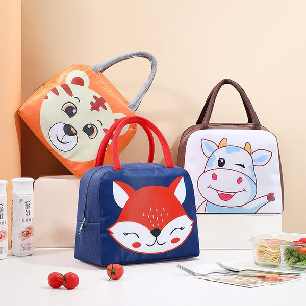 Creative Portable Insulated Thermal Lunch Box Picnic Supplies Bags Cartoon Lunch Bag Box Lunch Bags for Women Girl Kids Children - Shopsteria