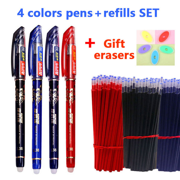 Erasable Gel pen Set 0.5mm Ball tip Pen Ballpoint Pens Replaceable Refill Gel pen set School & Office Supplies stationery - Shopsteria