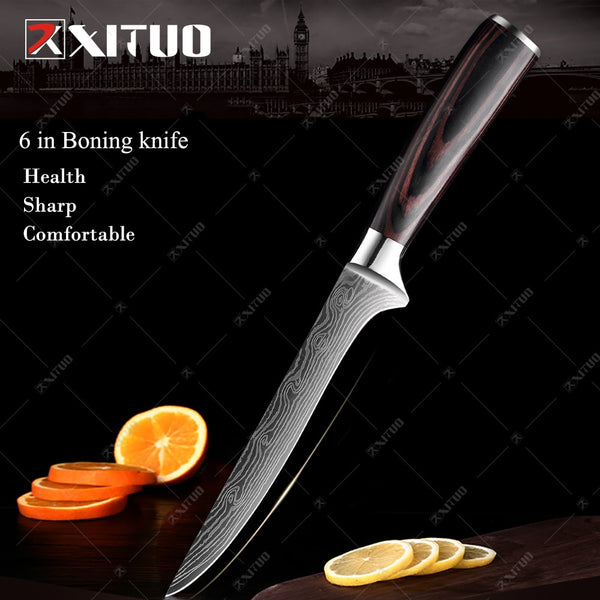 XITUO Kitchen Knives set 1-10PCS Chef knife High Carbon Stainless Steel Santoku knife Sharp Cleaver Slicing Knife Best Choice - Shopsteria