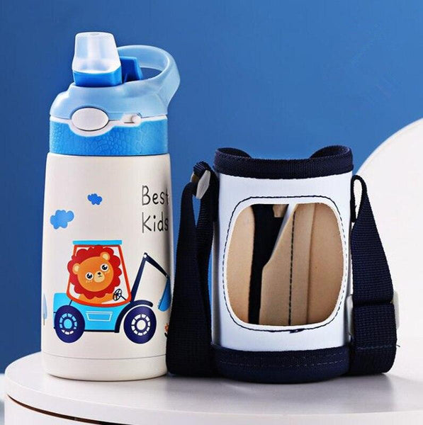 400ML Children Thermos Water Bottle Kids Thermos Mug Baby Duck Billed Straw 316 Stainless Steel Vacuum Flasks Tumbler Thermo Cup - Shopsteria