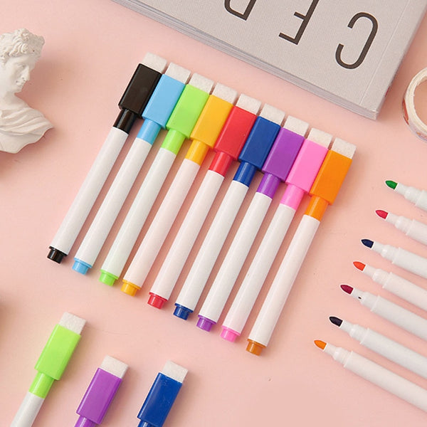 9pcs/set Colorful Erasable Whiteboard Marker Pen - Shopsteria