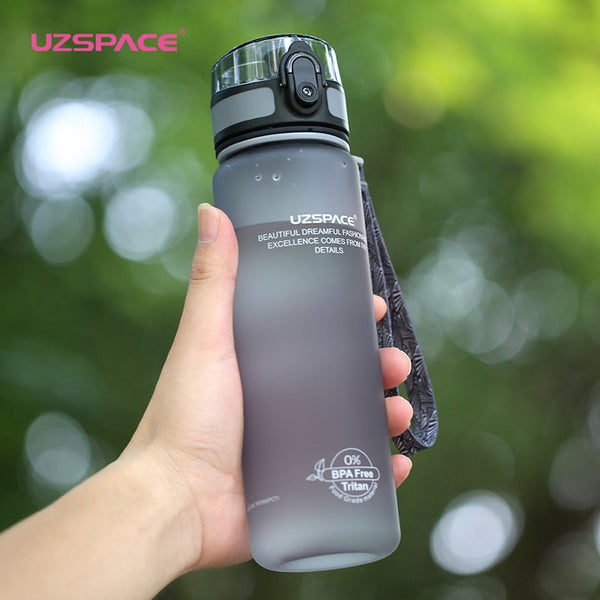 Sports Water Bottle 500/1000ML Protein Shaker Outdoor Travel Portable Leakproof Drinkware Plastic Drink Bottle BPA Free - Shopsteria