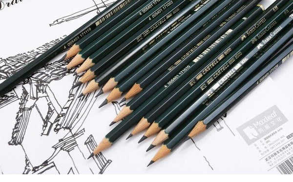 1Pc Germany Faber-Castell 9000 Sketch Pencil Drawing Design  Art Supplies SV Bonding Technology Raw Wood Environmental Safety - Shopsteria