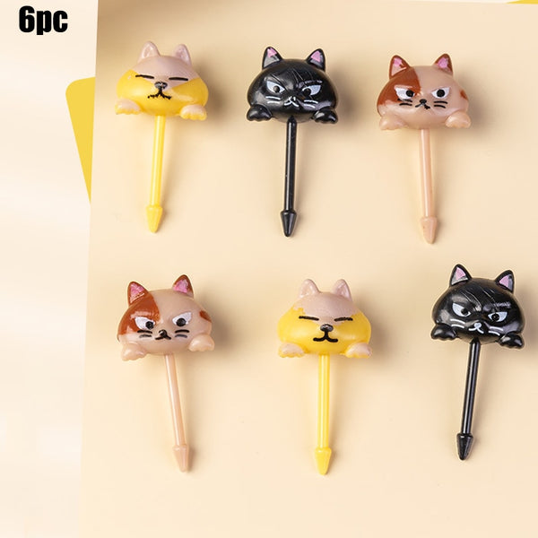 Animal Fruit Fork Food Grade Plastic Mini Cartoon Kids Cake Fruit Toothpick Bento Lunch Bento Accessories Party Decoration - Shopsteria