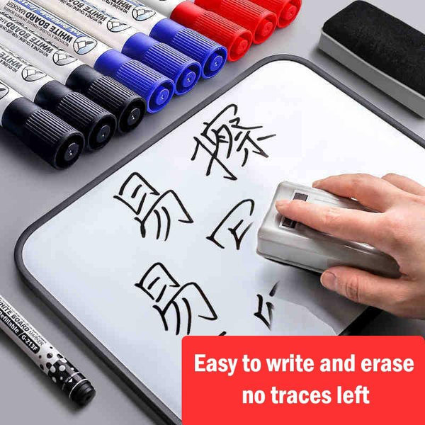 10pcs/set Waterborne Whiteboard Marker Pen Black/Blue/Red - Shopsteria