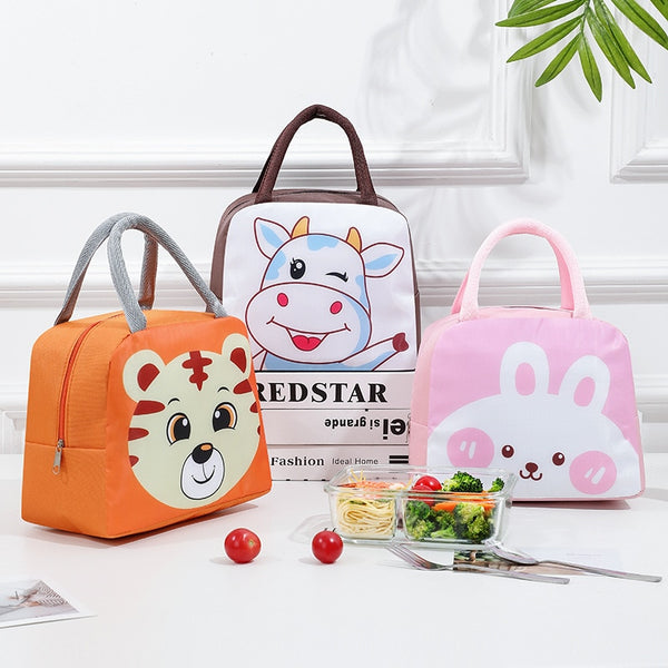 Creative Portable Insulated Thermal Lunch Box Picnic Supplies Bags Cartoon Lunch Bag Box Lunch Bags for Women Girl Kids Children - Shopsteria