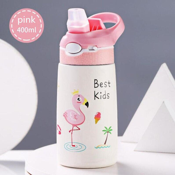 400ML Children Thermos Water Bottle Kids Thermos Mug Baby Duck Billed Straw 316 Stainless Steel Vacuum Flasks Tumbler Thermo Cup - Shopsteria