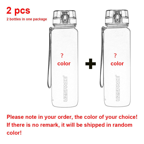 Sports Water Bottle 500/1000ML Protein Shaker Outdoor Travel Portable Leakproof Drinkware Plastic Drink Bottle BPA Free - Shopsteria