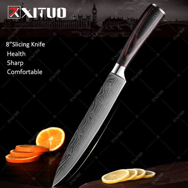 XITUO Kitchen Knives set 1-10PCS Chef knife High Carbon Stainless Steel Santoku knife Sharp Cleaver Slicing Knife Best Choice - Shopsteria