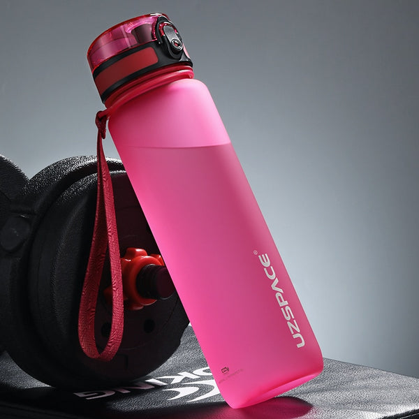 Sports Water Bottle 500/1000ML Protein Shaker Outdoor Travel Portable Leakproof Drinkware Plastic Drink Bottle BPA Free - Shopsteria