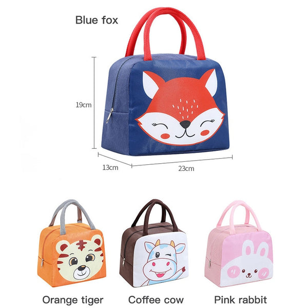 Creative Portable Insulated Thermal Lunch Box Picnic Supplies Bags Cartoon Lunch Bag Box Lunch Bags for Women Girl Kids Children - Shopsteria