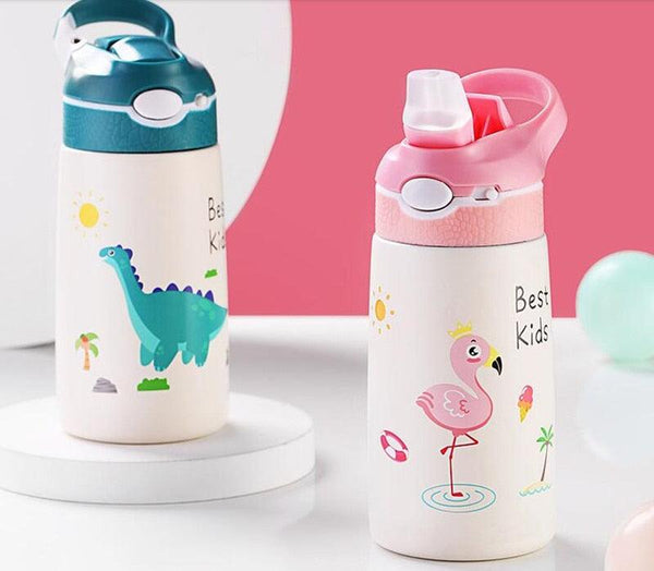 400ML Children Thermos Water Bottle Kids Thermos Mug Baby Duck Billed Straw 316 Stainless Steel Vacuum Flasks Tumbler Thermo Cup - Shopsteria