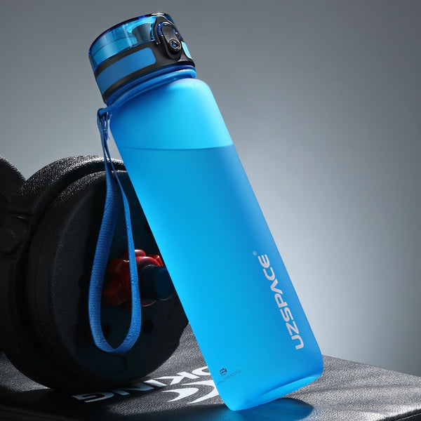 Sports Water Bottle 500/1000ML Protein Shaker Outdoor Travel Portable Leakproof Drinkware Plastic Drink Bottle BPA Free - Shopsteria