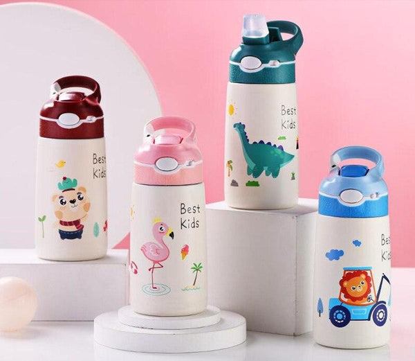 400ML Children Thermos Water Bottle Kids Thermos Mug Baby Duck Billed Straw 316 Stainless Steel Vacuum Flasks Tumbler Thermo Cup - Shopsteria