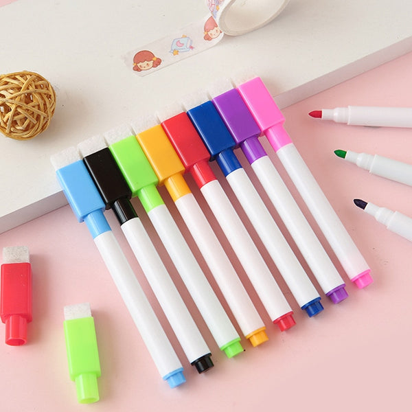 9pcs/set Colorful Erasable Whiteboard Marker Pen - Shopsteria