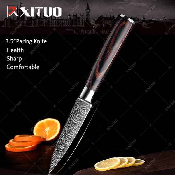 XITUO Kitchen Knives set 1-10PCS Chef knife High Carbon Stainless Steel Santoku knife Sharp Cleaver Slicing Knife Best Choice - Shopsteria