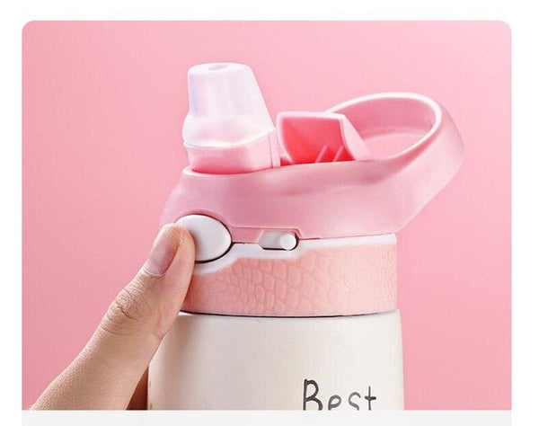 400ML Children Thermos Water Bottle Kids Thermos Mug Baby Duck Billed Straw 316 Stainless Steel Vacuum Flasks Tumbler Thermo Cup - Shopsteria