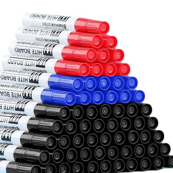 10pcs/set Waterborne Whiteboard Marker Pen Black/Blue/Red - Shopsteria