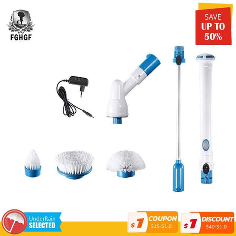 3PCS head Bathroom Kitchen Cleaning Tools Adjustable Turbo Electric Cleaning Brush Conversion head - Shopsteria