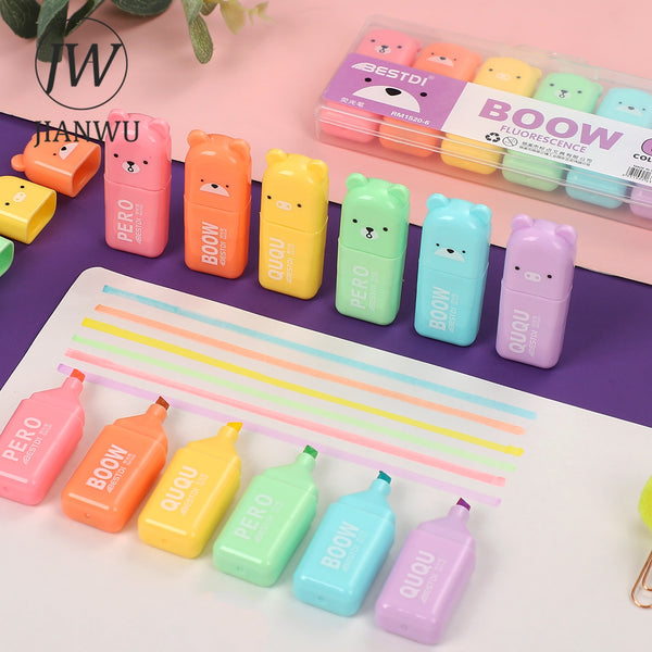 Cute Teddy Animals Highlighter 6Pcs/Set - Shopsteria