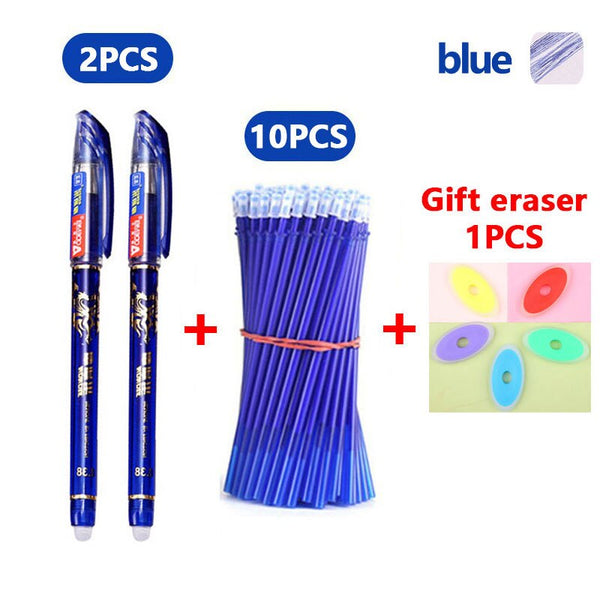 Erasable Gel pen Set 0.5mm Ball tip Pen Ballpoint Pens Replaceable Refill Gel pen set School & Office Supplies stationery - Shopsteria