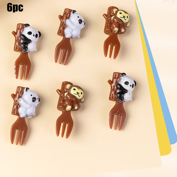 Animal Fruit Fork Food Grade Plastic Mini Cartoon Kids Cake Fruit Toothpick Bento Lunch Bento Accessories Party Decoration - Shopsteria