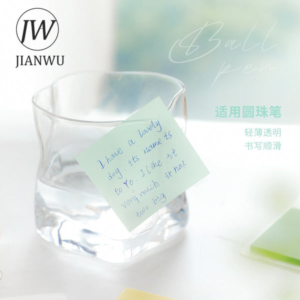 JIANWU 50 Pcs INS Stickable Colorful Transparent Memo Pad Student - Shopsteria