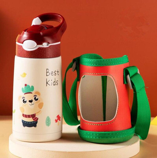 400ML Children Thermos Water Bottle Kids Thermos Mug Baby Duck Billed Straw 316 Stainless Steel Vacuum Flasks Tumbler Thermo Cup - Shopsteria