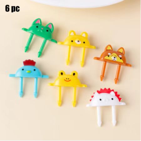 Animal Fruit Fork Food Grade Plastic Mini Cartoon Kids Cake Fruit Toothpick Bento Lunch Bento Accessories Party Decoration - Shopsteria