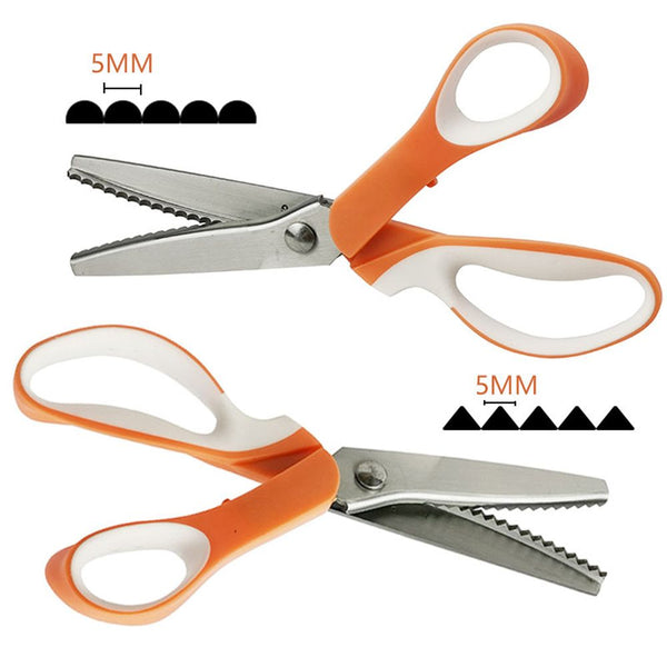 Stainless Steel Scissors For Cloth Pattern Lace Zigzag Leather - Shopsteria