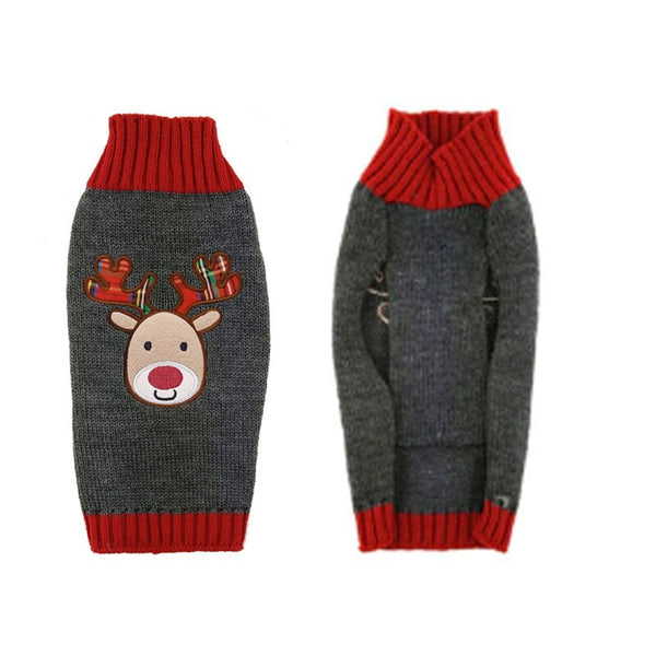 Xmas Pet Dog Clothes Reindeer Design Sweater For Small Dogs Christmas Warm Puppy Coat Chihuahua knitwear Pullover Elk Costumes - Shopsteria