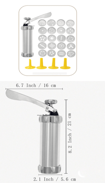 Hot Manual Cookie Press Stamps Set Baking Tools 24 In 1 With 4 Nozzles 20 Cookie Molds Biscuit Maker Cake Decorating Extruder DIY Home Professional - Shopsteria007