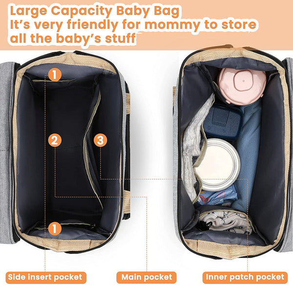Baby Nappy Changing Bag / Station Portable Baby Bed Travel Folding Crib Waterproof - Shopsteria
