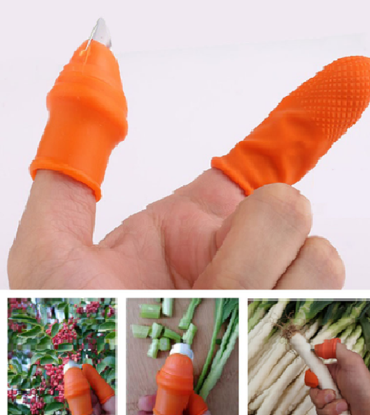 Silicone Thumb Knife Finger Protector Vegetable Harvesting Plant Blade Scissors Cutting Rings Garden Gloves - Shopsteria