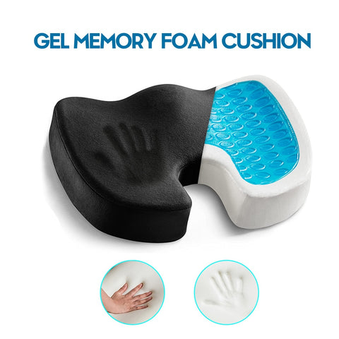 Memory Foam U-shaped Gel Seat Cushion Massage Car Office Chair  Coccyx Back Tailbone Pain Relief for Long Sitting Gel Cushion - Shopsteria